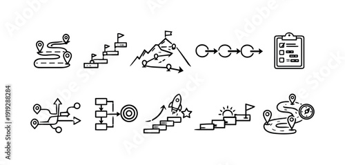 Vegetable, fruit outline icon set. Fresh produce, healthy food icons collection