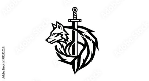 Wolf and sword emblem