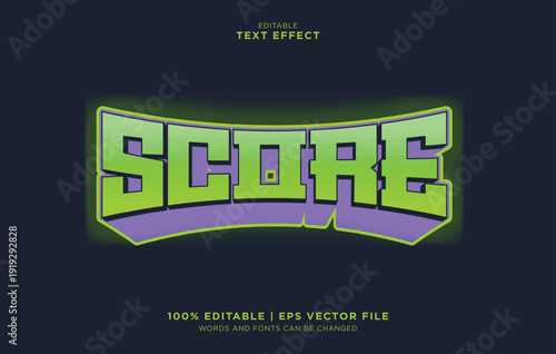 Editable Vector Graphic with Text Effect for Score Label