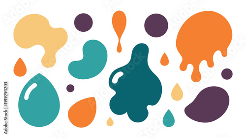 Wallpaper Mural Blob shape organic, vector illustration set.png Torontodigital.ca