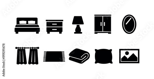 Camping and outdoor flat icon set. Adventure, hiking, nature icons collection