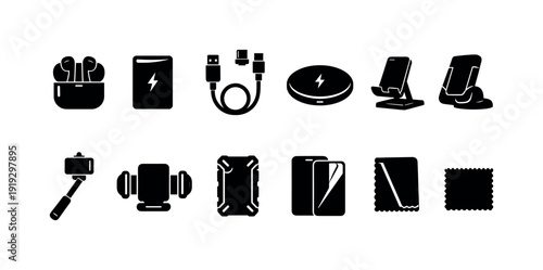Yoga and fitness silhouette icon set. Exercise, wellness icons silhouette collection