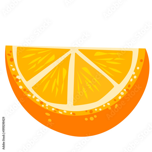 Half orange fruit isolated on white background. Fresh citrus illustration for juice, food packaging and healthy lifestyle design.