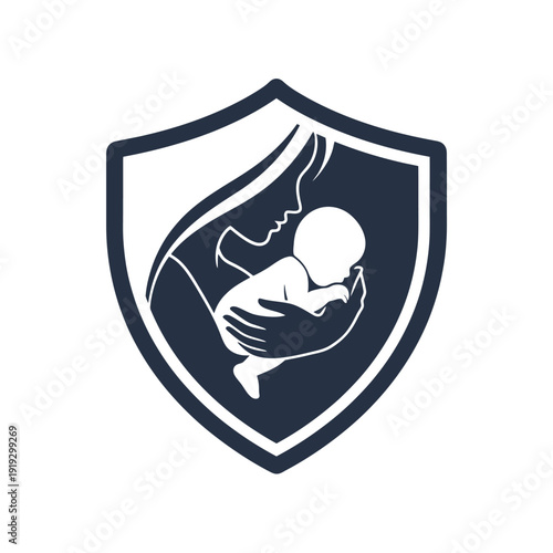 Protective Shield Emblem Featuring a Fetus Nurtured in the Womb.