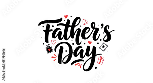 Fathers day text illustration