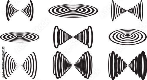 Sound wave pattern on white background graphic design element