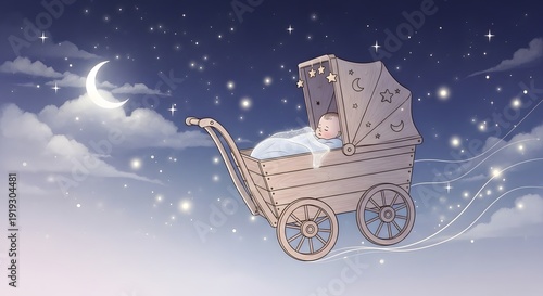 christmas card with a stroller