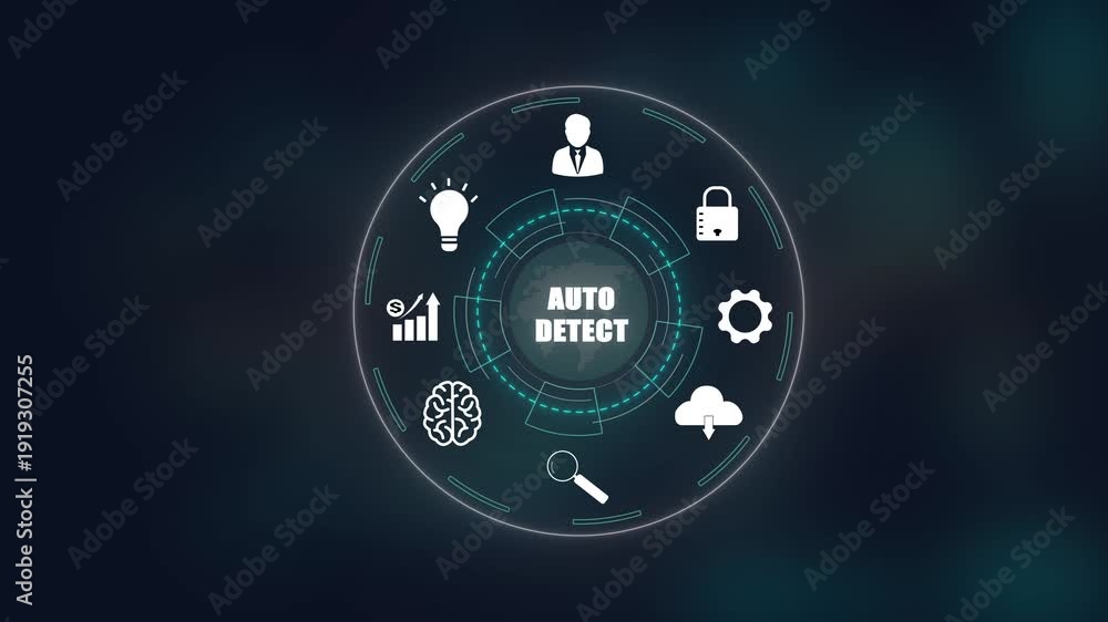 Auto Detect intelligent threat monitoring, futuristic corporate cyber ...