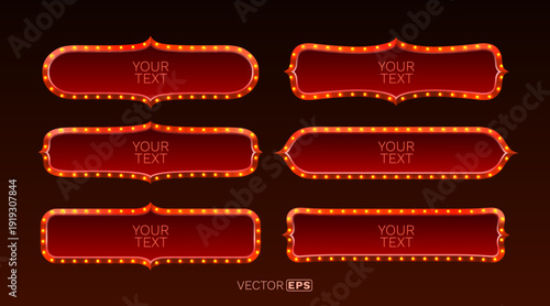 Retro Marquee Light Frames and Banners Collection