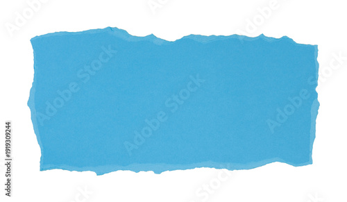 Foto Un morceau de papier brut, de forme rectangle, de couleur bleu clair, déchiré et isolé, au format png transparent