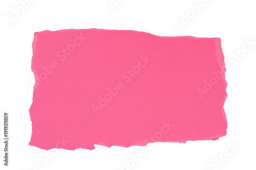 Wallpaper Mural Un morceau de papier brut, de forme rectangle, de couleur rose et déchiré sur un fond transparent. Un espace de copie. Torontodigital.ca