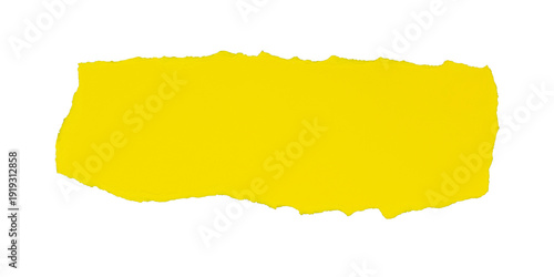 Photos Un morceau de papier brut, de forme rectangle, de couleur jaune, déchiré et isolé, au format png transparent