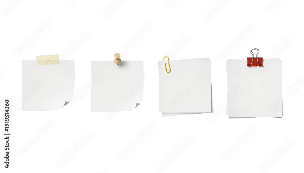 Φωτογραφία Texture of various square white memo paper pieces