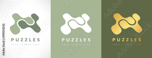Abstract logo vector design. Logo of two puzzles