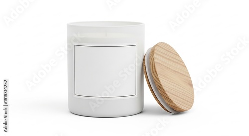Aromatherapy candle for wellness branding and home atmosphere interior design.