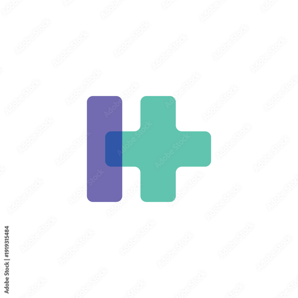 Obraz premium Modern Minimalist Letter H Logo Design with Medical Cross Plus Symbol for Healthcare and Pharmacy Identity