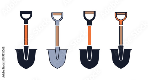 Shovel Line art abstract bright color illustration
