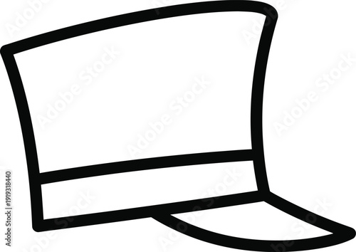 A simple line art illustration of a peaked cap, often worn as part of a uniform