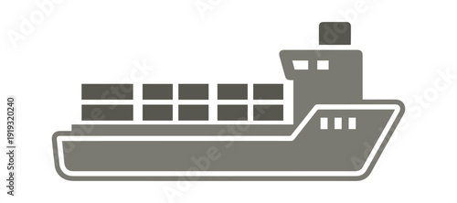 container ship icon showcases its colorful design with clear lines and a simple aesthetic, making it versatile for different sectors and situations. This is part of a larger icon set.
