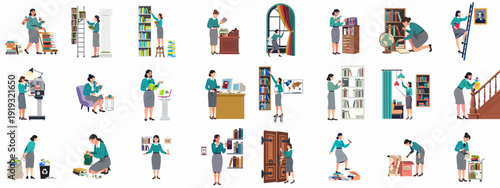 Female Librarian and Archivist in Diverse Library Settings: Organizing, Researching, and Managing Information and Historical Records.