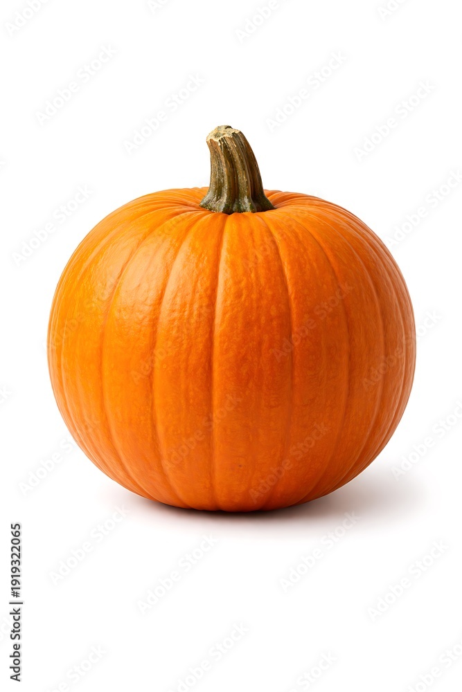 Obraz premium A vibrant orange pumpkin sitting on a plain white background
