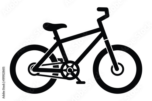 Black Bicycle Silhouette Icon Modern Bike Vector Symbol For Cycling Sports And Transportation Design