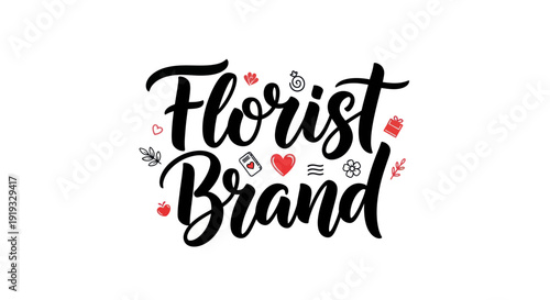 Floral brand design with decorative elements