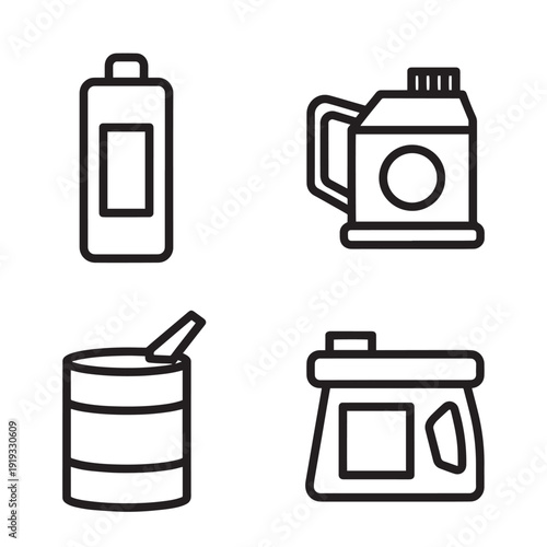 Detergent Bottle and Cleaning Container Icon Illustration