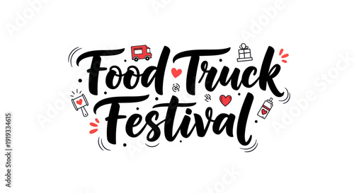 Food truck festival banner illustration