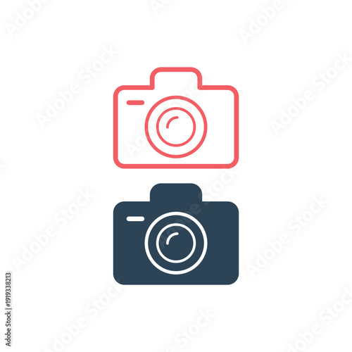 Camera photography icons set logo template vector design.
