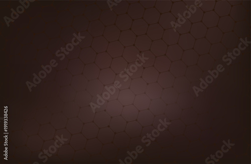 Seamless pattern with outline hexagon grid.
Honeycomb net backdrop. Abstract background with geometric line grille. Gold, brown hexagon mesh, vector illustration