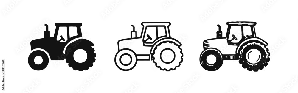 Foto Farm tractor icon set