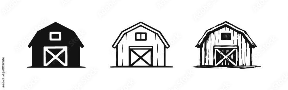 Foto Barn icon set