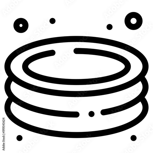 Clean Plates Symbol: An illustrative view of meticulously designed icon of stacked plates, representing cleanliness and dining.