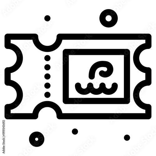 Seaside Adventure Ticket: A stylized ticket evokes a sense of anticipation for a journey of discovery by the ocean's edge.