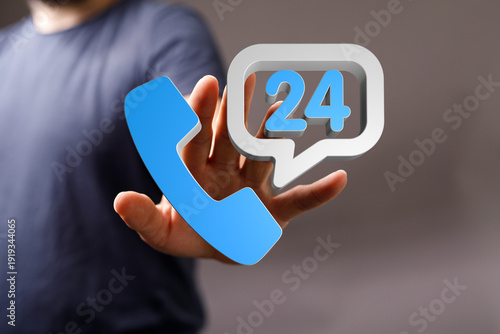 Concept of 24/7 customer se...