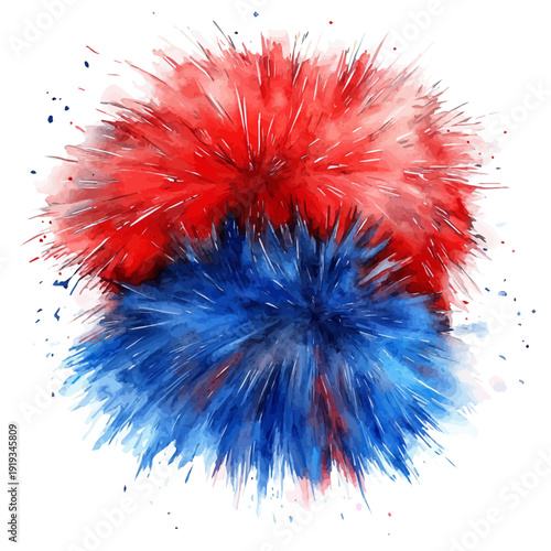 Winter Hat Pompom, lively watercolor vector drawing with intricate brush, isolated on a white background.