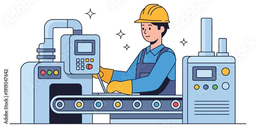 illustration of someone operating a tool in industry