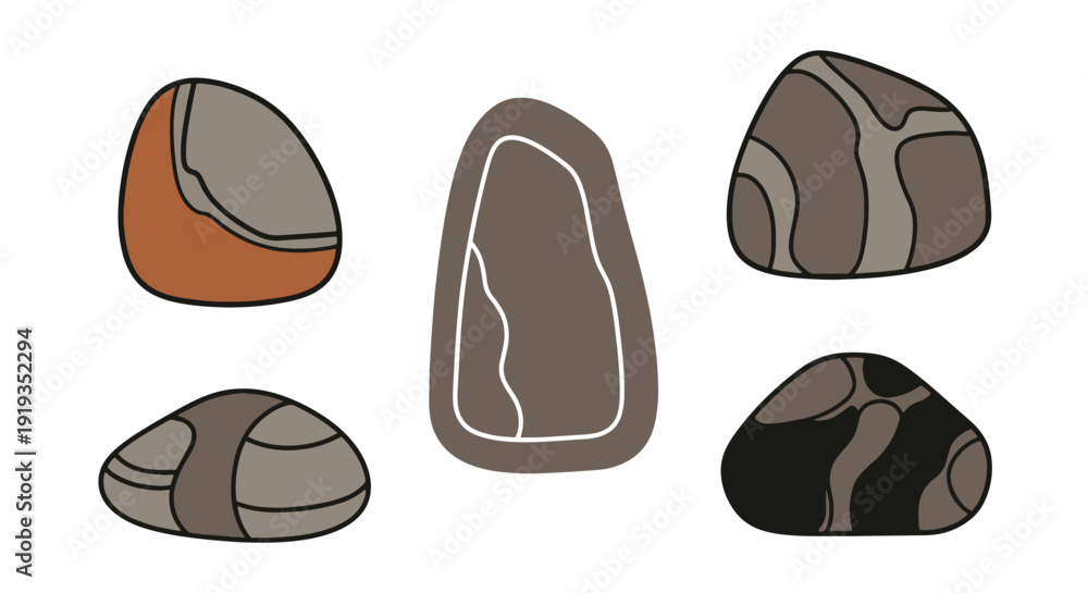 Fototapeta premium Stone Line art vector abstract clean tone illustration