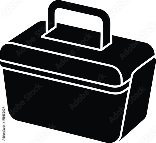 Simple Black Lunch Box Icon