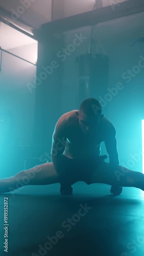 Intense Boxing Training and Fight: Professional Boxers Sparring in Ring, Close-up Portraits, Jumping Rope, Push-ups, and Cinematic Gym Workout Sessions with Athletic Men.