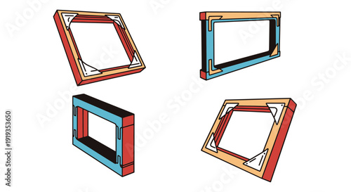 Stretcher Line art modern color illustration design