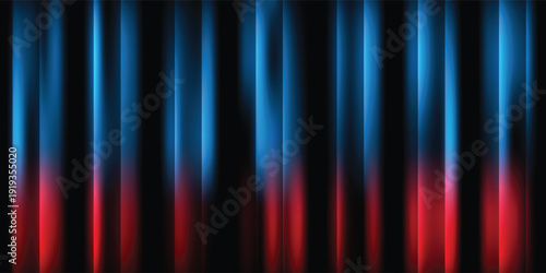 blue flowing wave backdrop blended with repeating vertical luminous bars, sleek gradient lighting