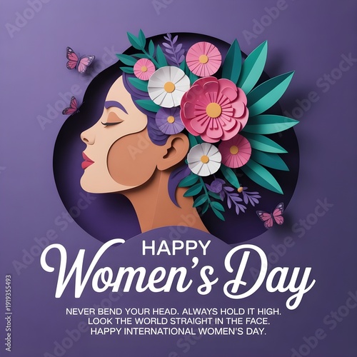 happy international women's day greetings. abstract vector illustration design