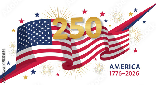America 250th anniversary celebration graphic