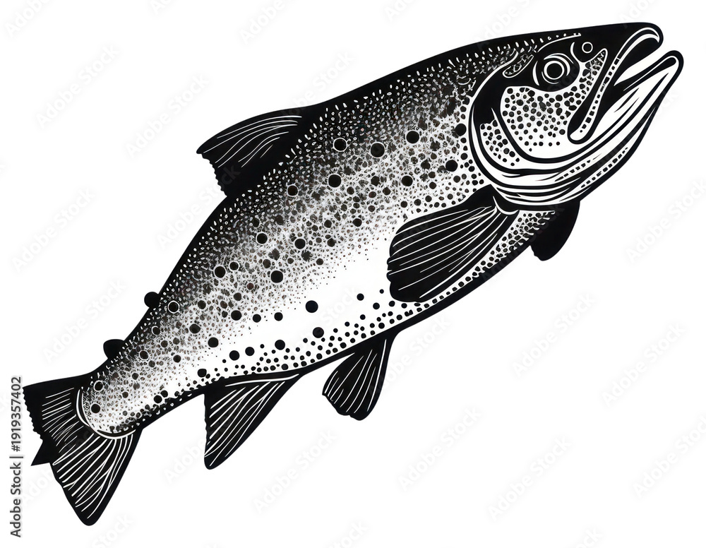 Fototapeta premium PNG Salmon animal trout fish.