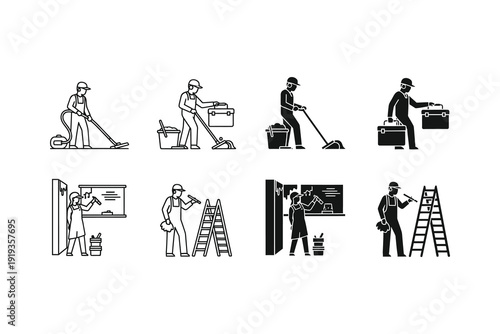 Illustrations of various teaching and classroom preparation activities