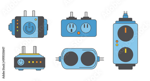 Surge Protector Line minimal color design vector
