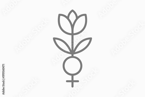 Floral female gender symbol with minimalistic design