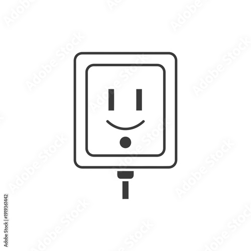 Happy Unplugged Electrical Outlet Smiley Icon